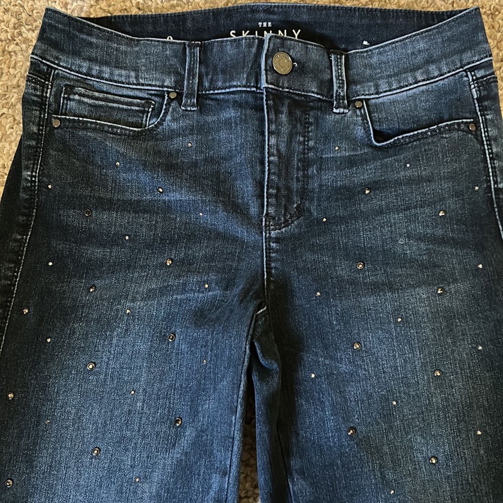 white house black market jeans with stud/bedazzles